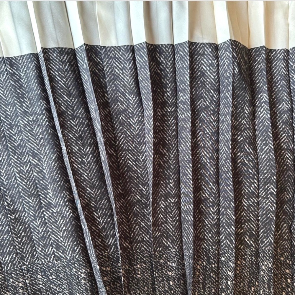 Max Mara Pleated Hereingbone Print Striped MIDI Dress‎ 8 - Picture 12 of 12